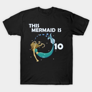 10th Birthday Mermaid T-Shirt